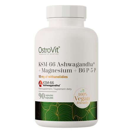 OstroVit KSM-66 Ashwagandha® + Magnésium + B6 P-5-P VEGE 90 gélules