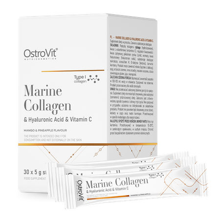 OstroVit Collagène Marin + Acide Hyaluronique + Vitamine C 5 g x 30 BOÎTE
