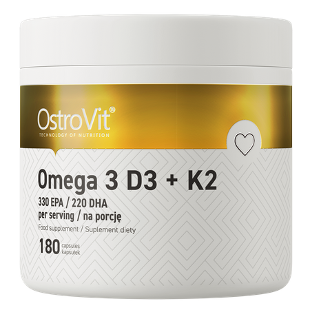 OstroVit Omega 3 D3+K2 180 gélules