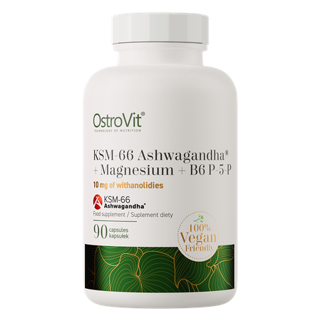 OstroVit KSM-66 Ashwagandha® + Magnésium + B6 P-5-P VEGE 90 gélules