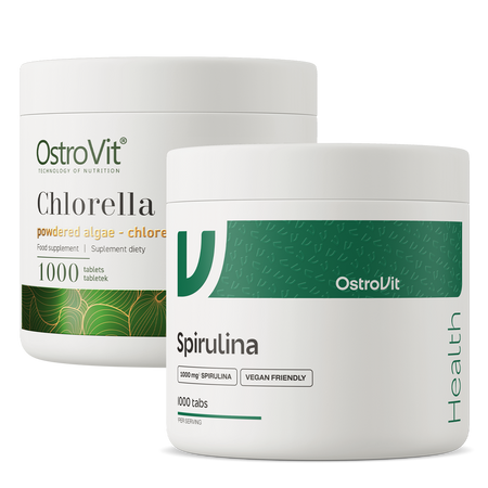 OstroVit Chlorella VEGE 1000 comprimés + Spiruline VEGE 1000 comprimés