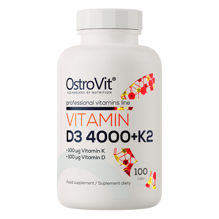 OstroVit Vitamine D3 4000 IU + K2 100 comprimés