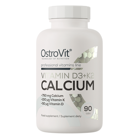 OstroVit Vitamine D3 + K2 + Calcium 90 comprimés
