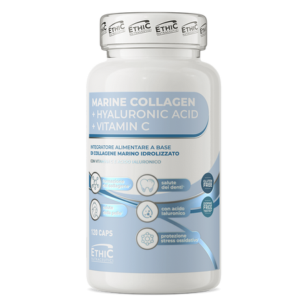 Ethic Nutraceutici Collagène marin + Acide Hyaluronique + Vitamine C 120 gélules