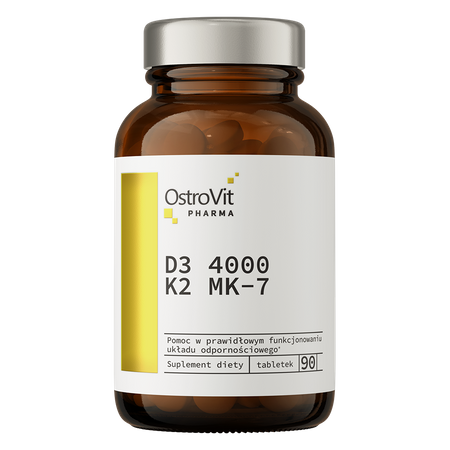 OstroVit Pharma D3 4000 IU + K2 MK-7 90 comprimés