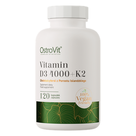 OstroVit Vitamine D3 4000 IU + K2 VEGE 120 gélules