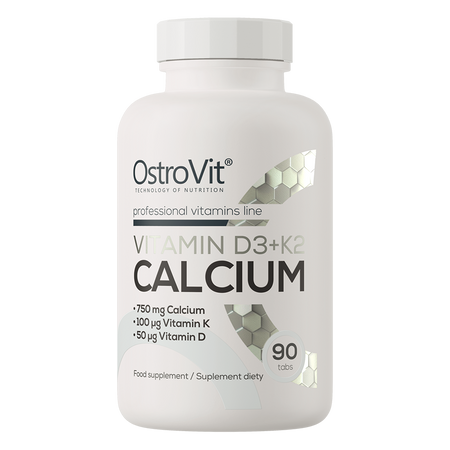 OstroVit Vitamine D3 + K2 + Calcium 90 comprimés